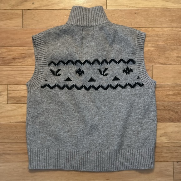 Cider | Mountain and Dragon Knitted Vest | Quarter Zip | Tan/Black | size XL - Picture 5 of 5